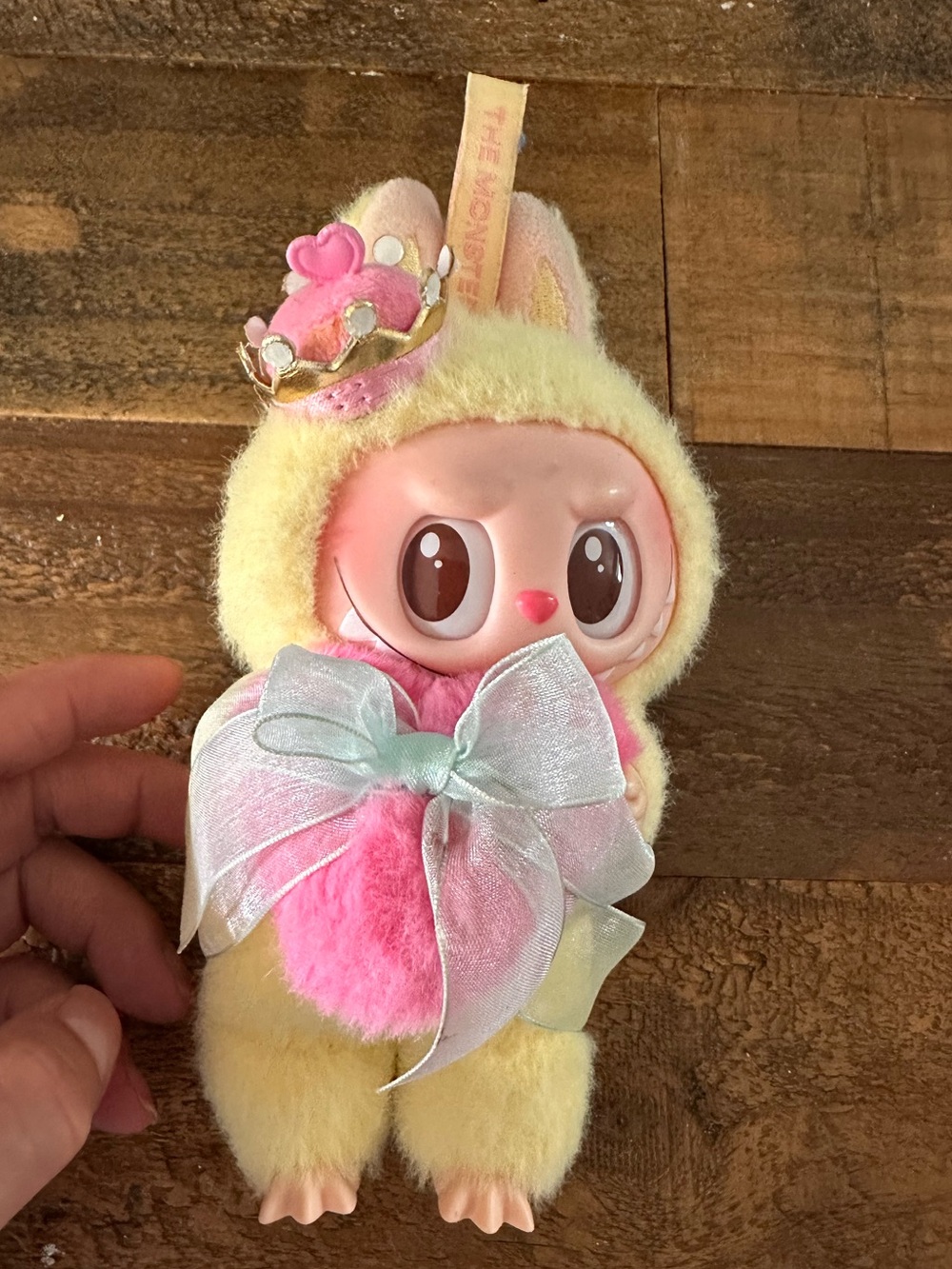 Labubu pop mart Plush Doll with Pink Bow - Kids Accessories